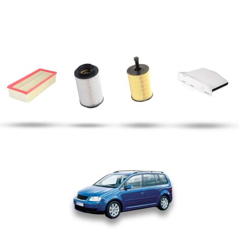 Kit tagliando 4 filtri compatibile con Vw Touran (1T) 1.9 TDI 74kw Dal 2003 al 2004