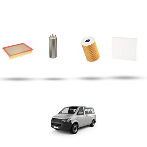 Kit tagliando 4 filtri compatibile con Vw Transporter 2.0 TDI (7E,7F) 100Kw dal 2010 al 2015
