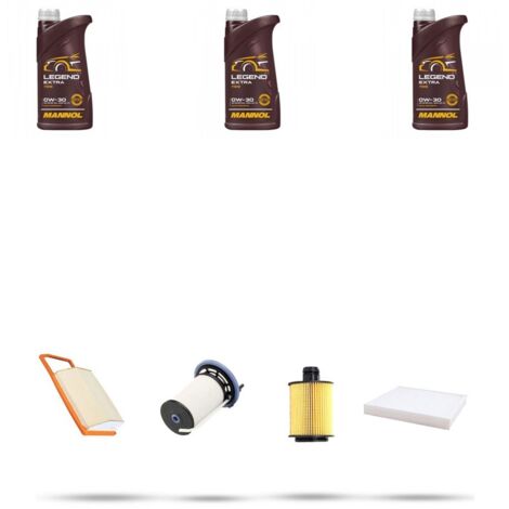 Kit tagliando 4 FILTRI e 3L OLIO compatibile con Citroen Nemo 1.3 HDi 55kw Dal 2010