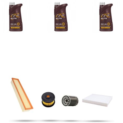 Kit tagliando 4 FILTRI e 3L OLIO compatibile con Fiat 500 1.2 GPL 51kw dal 2010
