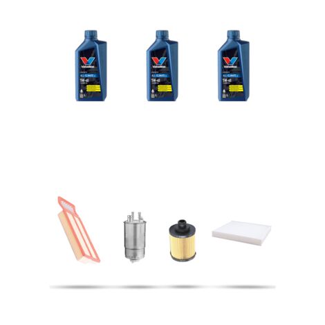 Kit tagliando 4 FILTRI e 3L OLIO compatibile con Ford KA II 1.3 Cdti 55kw dal 2008