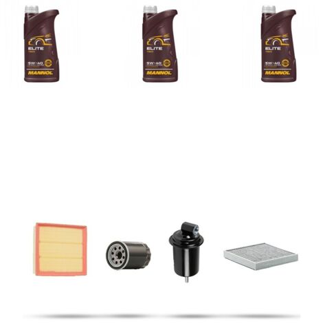 Kit tagliando 4 FILTRI e 3L OLIO compatibile con Hyundai ATOS 1.1i 43kw dal 2003