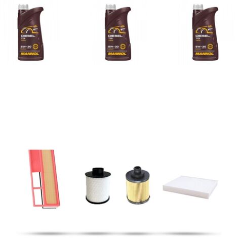 Kit tagliando 4 FILTRI e 3L OLIO compatibile con Lancia Musa 1.3 Mjt 66kw 2004
