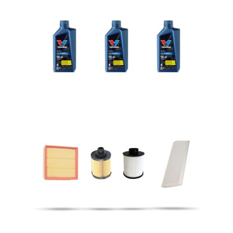 Kit tagliando 4 FILTRI e 3L OLIO compatibile con Opel Tigra TwinTop 1.3 Cdti 51kw Dal 2004 al 2009
