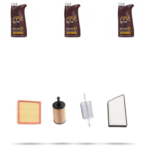 Kit tagliando 4 FILTRI e 3L OLIO compatibile con Peugeot 206 1.4 55kw dal 1998