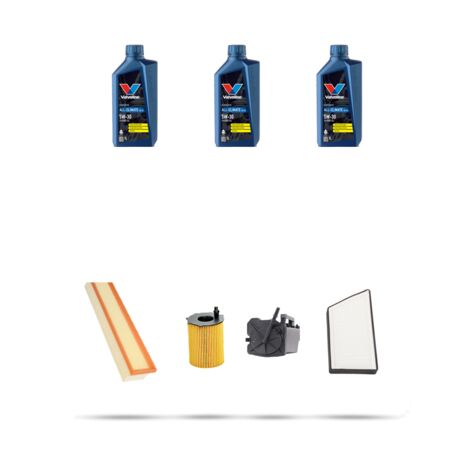 Kit tagliando 4 FILTRI e 3L OLIO compatibile con Peugeot 206 1.4 HDi 16V 65kw dal 2003