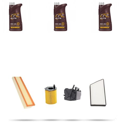 Kit tagliando 4 FILTRI e 3L OLIO compatibile con Peugeot 206 1.4 HDi 16V 65kw dal 2003