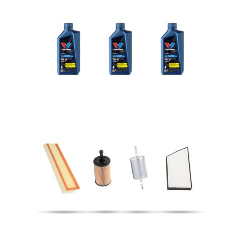 Kit tagliando 4 FILTRI e 3L OLIO compatibile con Peugeot 206 1.6 16V 81kw dal 2000