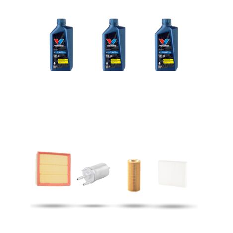 Kit tagliando 4 FILTRI e 3L OLIO compatibile con Skoda Fabia II (545,542) 1.2 12v 44kw dal 2007 al 2014