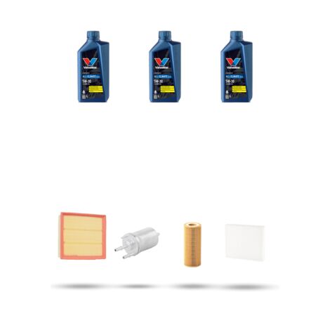 Kit tagliando 4 FILTRI e 3L OLIO compatibile con Skoda Fabia II (545,542) 1.2 12v 51kw dal 2007 al 2014