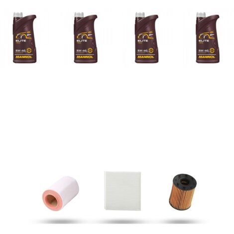 Kit tagliando 4 FILTRI e 4L OLIO compatibile con Alfa Romeo Giulietta (940) 1.4 Tb 16v 77kw 2012
