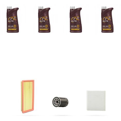 Kit tagliando 4 FILTRI e 4L OLIO compatibile con Alfa Romeo Mito (955) 1.4 16v 70kw dal 2008