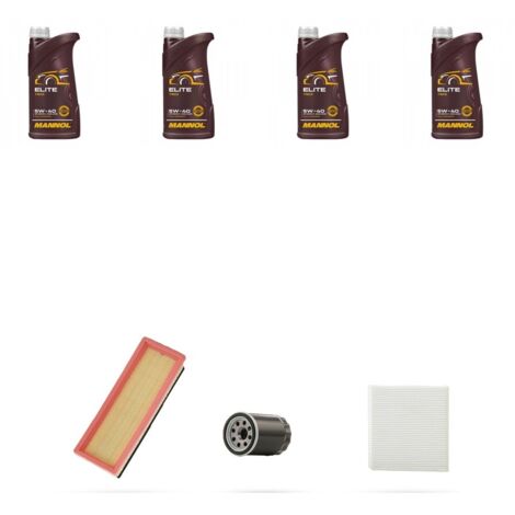 Kit tagliando 4 FILTRI e 4L OLIO compatibile con Alfa Romeo Mito (955) 1.4 51kw dal 2011