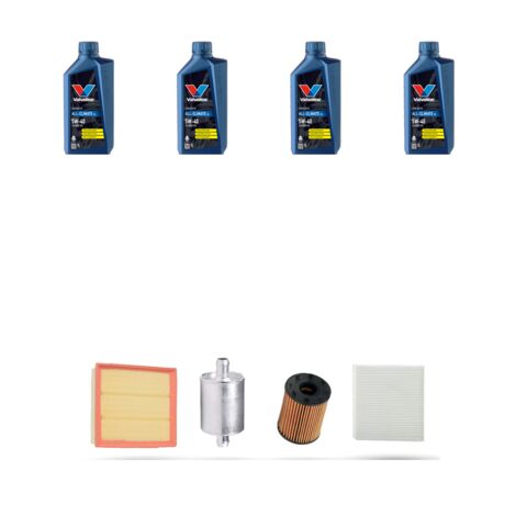 Kit tagliando 4 FILTRI e 4L OLIO compatibile con Alfa Romeo Mito (955) 1.4 TB 16v 88kw dal 2009