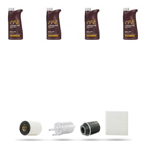 Kit tagliando 4 FILTRI e 4L OLIO compatibile con Audi A1 (8X1,8XK) 1.2 Tfsi 63kw dal 2010