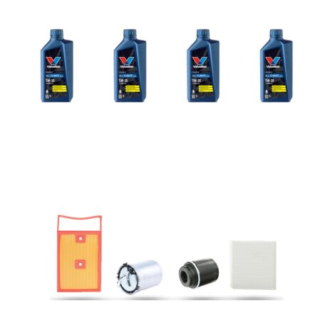 Kit tagliando 4 FILTRI e 4L OLIO compatibile con Audi A1 (8X1,8XK) 1.4 tdi 66kw dal 2014