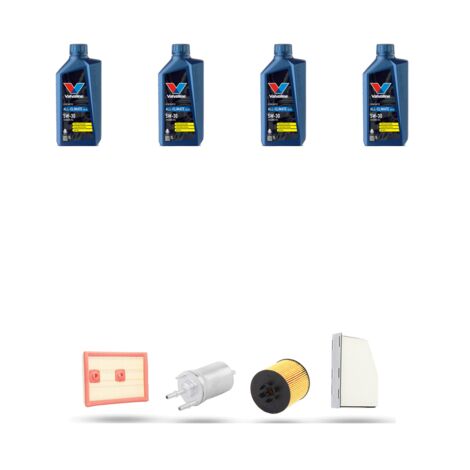 Kit tagliando 4 FILTRI e 4L OLIO compatibile con Audi A3 II (8P1,8PA) 1.6 Fsi 85kw dal 2003 al 2007