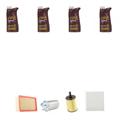 Kit tagliando 4 FILTRI e 4L OLIO compatibile con Audi A4 (B6,B7) 2.0 tdi 125kw dal 2006 al 2008