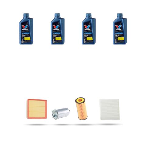 Kit tagliando 4 FILTRI e 4L OLIO compatibile con Audi A6 (C5) 1.9 tdi 96kw dal 2001