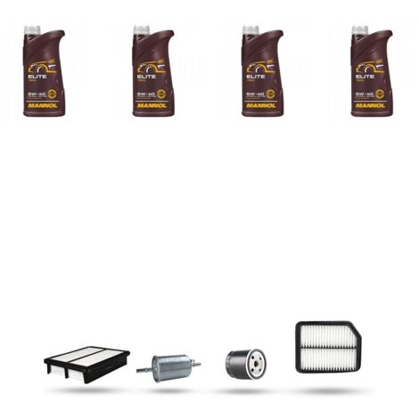 Kit tagliando 4 FILTRI e 4L OLIO compatibile con Chevroelt Kalos 1.4 61kw dal 2002