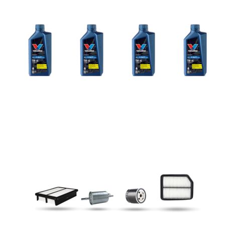 Kit tagliando 4 FILTRI e 4L OLIO compatibile con Chevroelt Kalos 1.4 61kw dal 2002