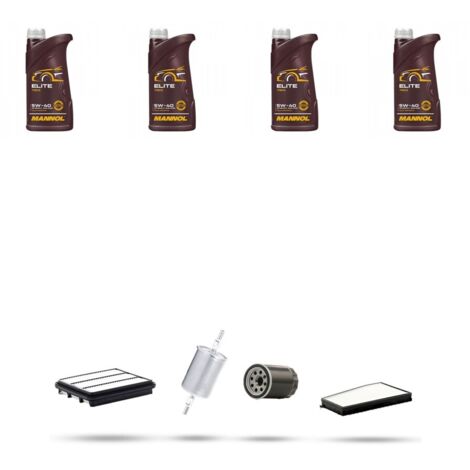 Kit tagliando 4 FILTRI e 4L OLIO compatibile con Chevrolet Evanda 2.0i 16V 96 kw dal 2002