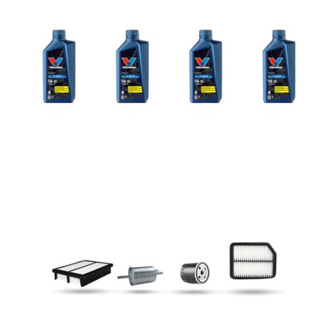 Kit tagliando 4 FILTRI e 4L OLIO compatibile con Chevrolet Kalos 1.4 16v 69kw dal 2003 al 2004