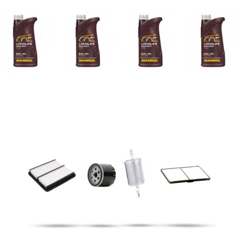 Kit tagliando 4 FILTRI e 4L OLIO compatibile con Chevrolet Matiz 1.0 47kw dal 2003