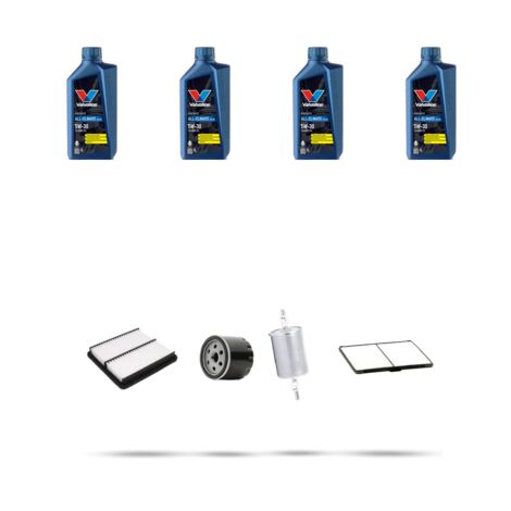 Kit tagliando 4 FILTRI e 4L OLIO compatibile con Chevrolet Matiz 1.0 49kw dal 2005