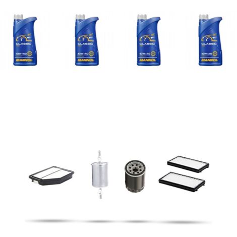 Kit tagliando 4 FILTRI e 4L OLIO compatibile con Chevrolet Rezzo 2.0 16v 89Kw dal 2000