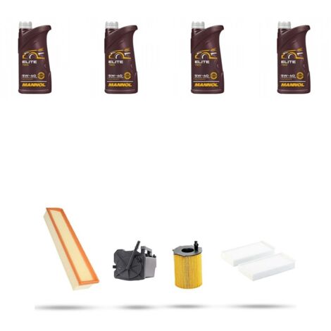Kit tagliando 4 FILTRI e 4L OLIO compatibile con Citroen Berlingo II 1.6 HDI 80kw dal 2008