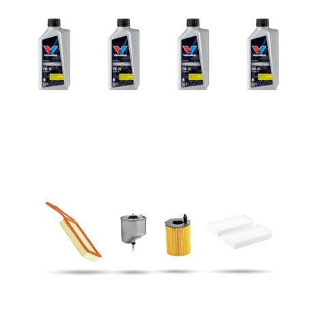 Kit tagliando 4 FILTRI e 4L OLIO compatibile con Citroen Berlingo II 1.6 hdi Fap 68kw dal 2010