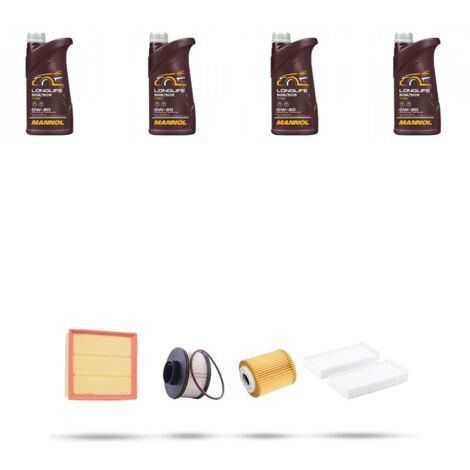 Kit tagliando 4 FILTRI e 4L OLIO compatibile con Citroen Berlingo III 1.5 BlueHDI 55kw dal 2018