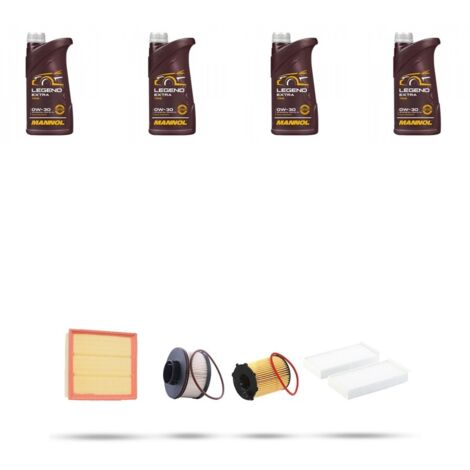 Kit tagliando 4 FILTRI e 4L OLIO compatibile con Citroen Berlingo III 1.6 BlueHDI 55kw dal 2018
