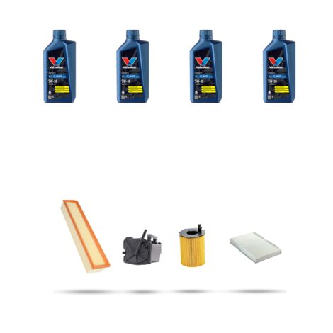 Kit tagliando 4 FILTRI e 4L OLIO compatibile con Citroen C2 1.6 hdi 80kw dal 2005 al 2010