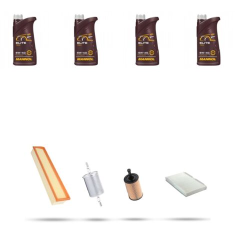 Kit tagliando 4 FILTRI e 4L OLIO compatibile con Citroen C3 1.4 16V 65kw dal 2003 al 2009