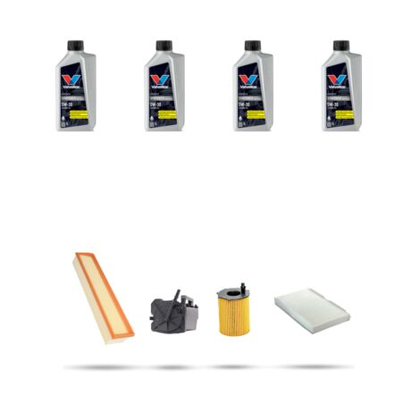 Kit tagliando 4 FILTRI e 4L OLIO compatibile con Citroen C3 1.6 hdi 66kw dal 2005 al 2009
