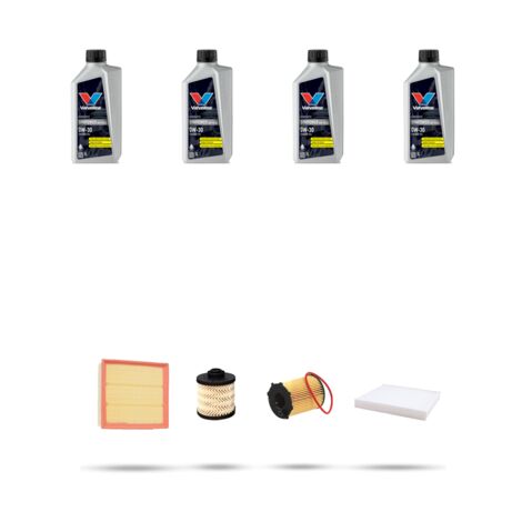 Kit tagliando 4 FILTRI e 4L OLIO compatibile con Citroen C3 Aircross 1.6 BlueHDI 73kw dal 2017