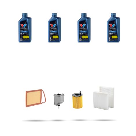 Kit tagliando 4 FILTRI e 4L OLIO compatibile con Citroen C3 II 1.6 hdi 68kw dal 2010