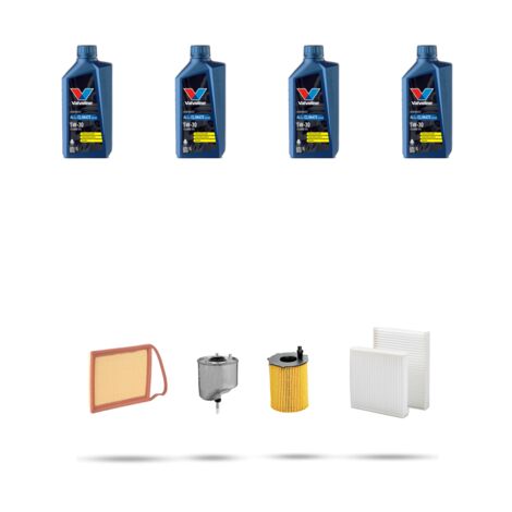 Kit tagliando 4 FILTRI e 4L OLIO compatibile con Citroen C3 II 1.6 hdi 82kw dal 2009