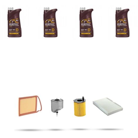 Kit tagliando 4 FILTRI e 4L OLIO compatibile con Citroen C3 Picasso 1.6 hdi 68kw dal 2010