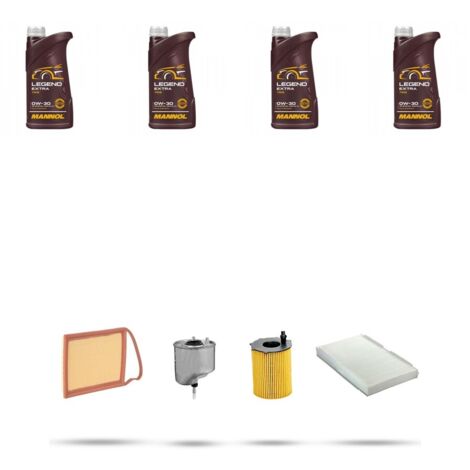 Kit tagliando 4 FILTRI e 4L OLIO compatibile con Citroen C4 1.6 hdi 80kw dal 2010 al 2012