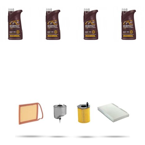 Kit tagliando 4 FILTRI e 4L OLIO compatibile con Citroen C4 II 1.6 hdi 82kw dal 2010