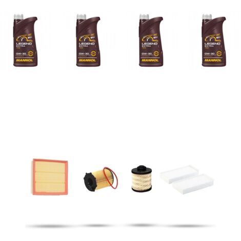 Kit tagliando 4 FILTRI e 4L OLIO compatibile con Citroen C4 Picasso II 1.6 BlueHdi 73kw dal 2015