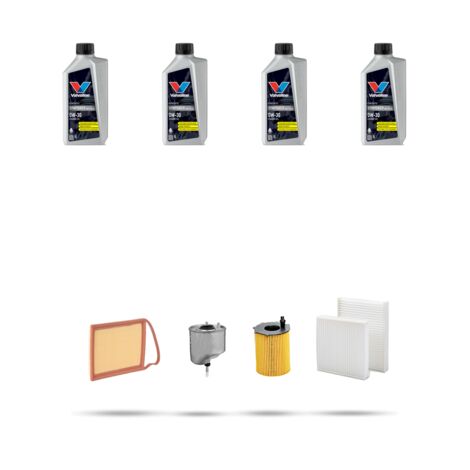 Kit tagliando 4 FILTRI e 4L OLIO compatibile con Citroen Ds3 1.6 Hdi 69kw dal 2013