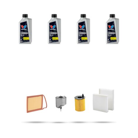 Kit tagliando 4 FILTRI e 4L OLIO compatibile con Citroen Ds3 1.6 Hdi Fap 82kw dal 2010