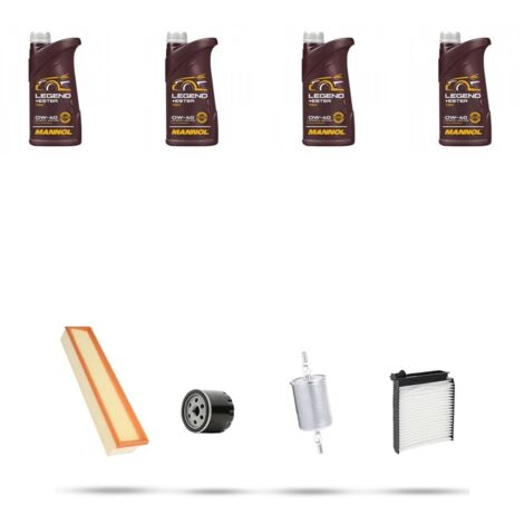 Kit tagliando 4 FILTRI e 4L OLIO compatibile con Dacia Sandero 1.4 55kw dal 2008