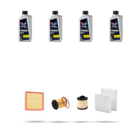 Kit tagliando 4 FILTRI e 4L OLIO compatibile con Ds3 1.6 BlueHdi 55kw dal 2014