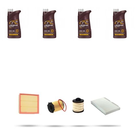 Kit tagliando 4 FILTRI e 4L OLIO compatibile con Ds4 1.6 BlueHdi 73kw dal 2016