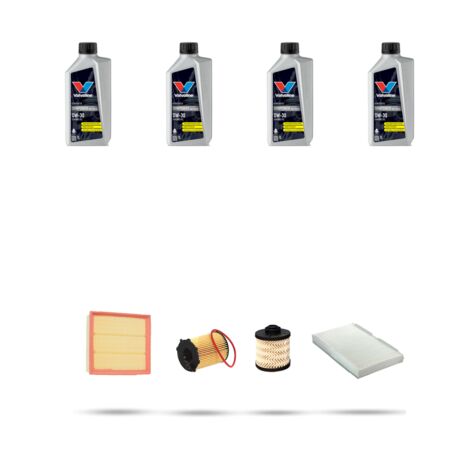 Kit tagliando 4 FILTRI e 4L OLIO compatibile con Ds4 1.6 BlueHdi 88kw dal 2014